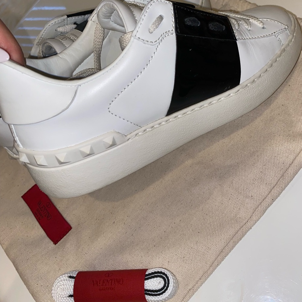 Black & white Valentino sneakers. Includes brand new laces and dust bag!